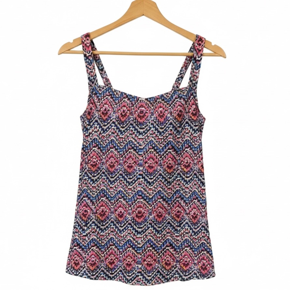 Croft & Barrow Crisscross Colorful Patterned Women's Tankini Swim Top